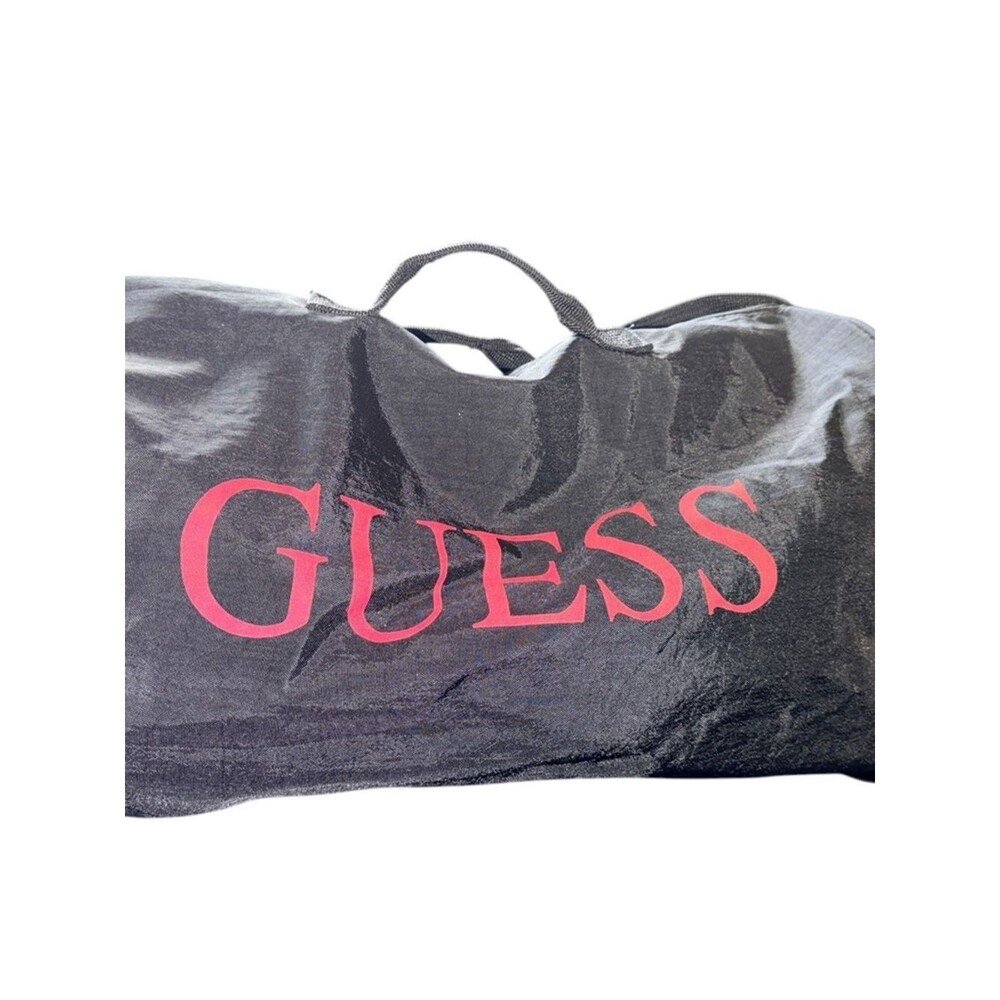 Vtg 90s Guess Georges Marciano Nylon Duffle Bag Black Red Gym Travel Overnight
